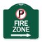Signmission No Parkingand Right Arrow, Green & White Aluminum Architectural Sign, 18" x 18", GW-1818-24654 A-DES-GW-1818-24654 - alternate 1